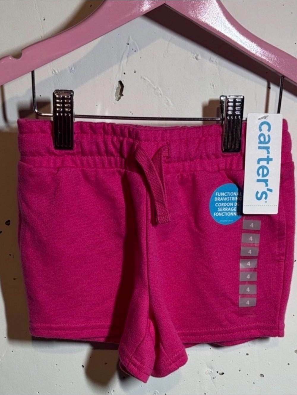 Carter's Hot Pink Knit Drawstring Shorts